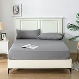 Good Nite Hoeslaken Lakens 25CM Extra Diepe Pocket Lakens Zacht en Ademend Machine Wasbaar Hoeslaken Enkele Dubbele King Super King Size (Donker Grijs, Single)