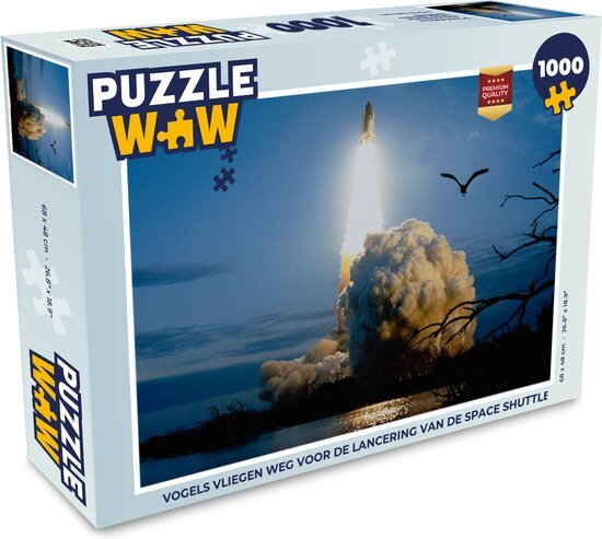 MuchoWow Puzzel Vogels vliegen weg voor de lancering van de Space shuttle - Legpuzzel - Puzzel 1000 stukjes volwassenen - Sinterklaas cadeautjes - Sinterklaas voor grote kinderen