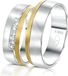 Lucardi Heren Vriendschapsring Maui - Ring - Vaderdag Cadeautje - Staal - Zilver- en Goudkleurig