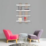 Homemania Plank, spaanplaat, wit, Cordoba, 50 x 17 x 80 cm