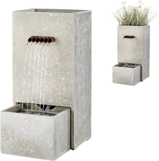 Decoris Font.planter grc l26b35h70cm grijs