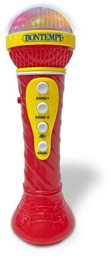 Bontempi - Microfoon - Karaoke - Met standaard, Geluidseffecten, Voorgeprogrammeerde liedjes, Lichteffecten