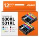 Canon Emballage de 12 cartouches d'encre XXL pour PGI-530 et CLI-531