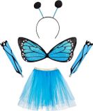 Boland Set Vlinder Blauw Kinderen Vrouwen Vlinder Fee Elfje Fantasy Sprookje