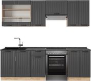Vicco Fame-Line Complete keukeneenheid – 240 cm zonder werkblad Donkergrijs