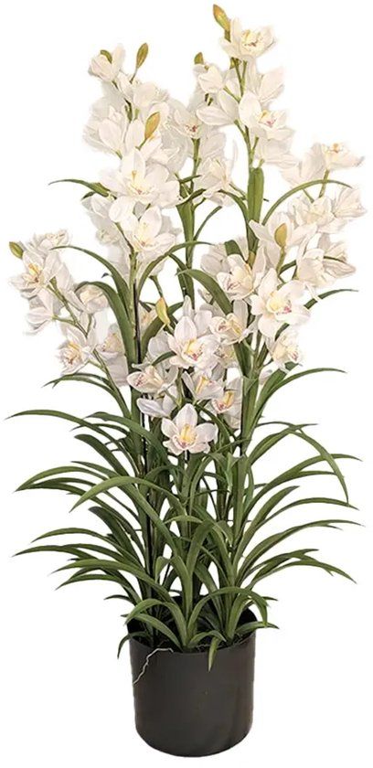 Buitengewoon Boet Cymbidium Kunstplant 125 cm - Wit