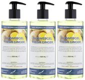 Claudius Cosmetics B.V. Claudius Douchegel Fresh Ginger 500 ml - set van 3 stuks - met gratis pomp - Showergel