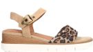 No Stress Dames Beige Suède Sandalen met Leopard Details Maat 36