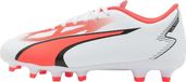 Puma Ultra Play FG/AG Voetbalschoenen voor Jongeren - Wit/Zwart/Orchidee Rood