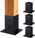 Merkloos Paalhouder - 4 stuks - 9x9 cm - zwart