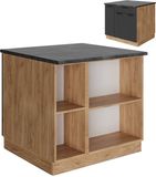 Vicco Keukeneiland Fame-Line 90 cm Donkergrijs met lade