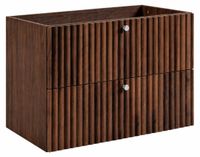 3xE living Meuble avec niche vasque 80 cm, chêne noyer, poignées argentées