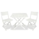VidaXL 3-delige bistrouiset, inklapbaar, kunststof, wit
