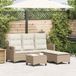 Prolenta Maison Exclusive - Tuinset voor de tuin, 3-delig, met kussens in L-vorm, beige kleur