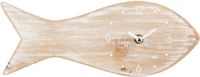 Ostaria Wandklok Vis - Maritiem - 30 cm - MDF - Naturel