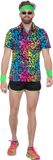Wilbers Party Blouse Heren Regenboog Neon Panter - Maat M