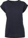 Build Your Brand Extended Shoulder Dames T-shirt - Navy maat XXL