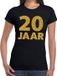 Bellatio Decorations Shoppartners Bv 20 jaar goud glitter verjaardag t-shirt zwart dames - verjaardag / jubileum shirts S
