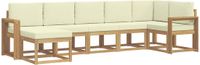 vidaXL - Hoek loungeset - 7 zitplekken - Wit en crème - Polyester