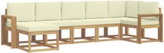 vidaXL - Hoek loungeset - 7 zitplekken - Wit en crème - Polyester