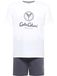 Carlo Colucci Pyjama kort ' Ferreri ' grijs / wit