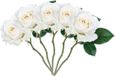 Mica Decorations Kunstbloem roos Emy - 5x - wit - 31 cm - kunststof - decoratie bloemen