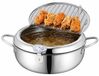 Merkloos RVS Mini friteuse - 4,2 liter - Met thermometer en afdruiprek