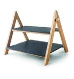 Lacor - 61233 - standaard met twee hoogtes, van 100% natuurlijk bamboe en leisteen