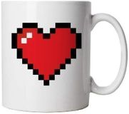 Mok met hart, in pixelvorm