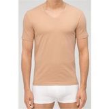OLYMP Level Five Body Fit T-Shirt V-hals caramel, Effen