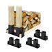 Relaxdays Houtopslag DIY, Set van 4, Metaal, Zwart