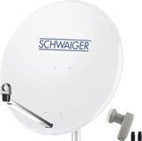 Schwaiger Satellietinstallatie - Satellietschotel 80 cm, Lichtgrijs, LNB - 2 Aansluitingen