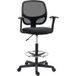 MIXHOME Chaise Bureau Réglable Hauteur Accoudoirs Roulettes Siège Rembourré 60x56x110-132cm Noir