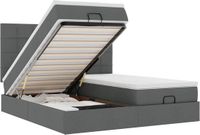 vidaXL - Ottoman bed with mattresses and LEDs - 180x200cm - fabric - dark grey