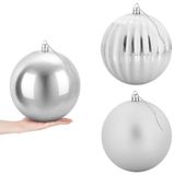 vidaXL Kerstballenset XXL 3 st zilver Ø 25 cm Kunststof
