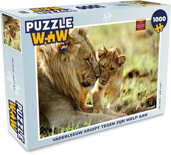 MuchoWow Puzzel Wilde dieren - Leeuwen - Gras - Legpuzzel - Puzzel 1000 stukjes volwassenen