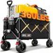 Overmont Ultracompacte opvouwbare wagenwagen - 150L draagbare vouwwagen met all-terrain wielen, utility opvouwbare wagen voor strand, kruidenierswinkel, camping, tuin - 350 lbs draagvermogen