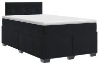 vidaXL Boxspringbed met matras, zwart, 120 x 190 cm, fluweel