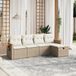 Maison Exclusive - Ensemble de meubles de jardin 5 pièces avec canapé et coussins, beige, en polyrotin