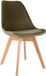 CLP Linares Eetkamerstoel - Design Keukenstoel - Scandinavisch Kuipstoel - Houten Poten Fluweel/donkerbruin