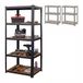 Relaxdays Stellingkast met hoge draaglast, 500 kg, zwart/bruin | HBD: 200 x 90 x 60 cm, 5 etages, houtlook, staal & MDF