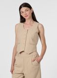 Ragwear BYMBA STRIPES Dames Bodywarmer - zand - M
