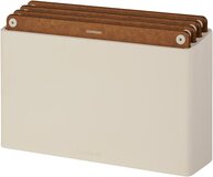 Combekk Snijplankenset 4pcs - 100% Gerecycled ABS en FSC Geperst Hout - Antibacterieel - Vaatwasser bestendig - Bruin/Sand - 20x30 cm