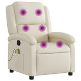 vidaXL Massagestoel van kunstleer in crèmekleur