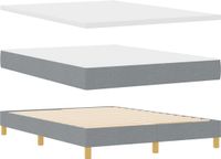 vidaXL Boxspring bed met matras Lichtgrijs 190 x 140 cm Stof