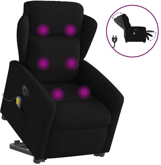 vidaXL Sta-op-massagestoel elektrisch verstelbaar stof zwart