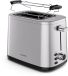 Klarstein Velaire Grille-pain - Acier inoxydable, 2 tranches, 800W, 7 niveaux de brunissage, décongélation et réchauffage, support à petits pains, bac à miettes