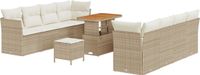 vidaXL Tuinbank Set Beige Polyrattan