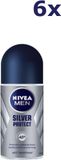 NIVEA MEN Silver Protect Dynamic Power Anti-Transpirant Deo Roller - 6 x 50 ml