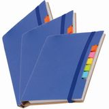 Merkloos Schoolschrift / notitieboekje - Pakket van 3x stuks - A6 formaat - 70 gelinieerde pagina's - blauw - met balpen